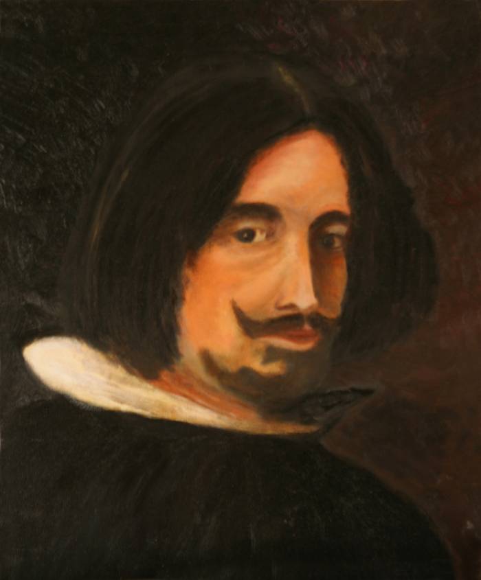 velázquez copia del auto retrato de diego velásquez Oil Canvas Portrait - 3799995159721390