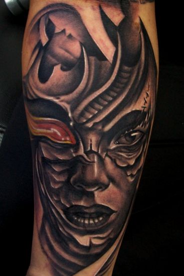 Biomech Tattoo Uploaded By Dreadu Face Tribal Ink